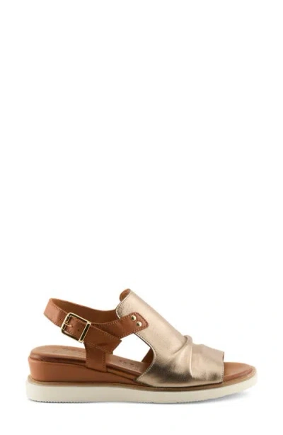 Spring Step Locals Ankle Strap Slide Sandal In Gold