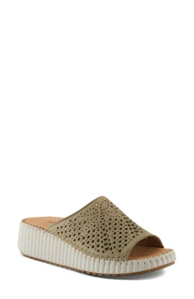 Spring Step Rhydian Wedge Sandal In Green