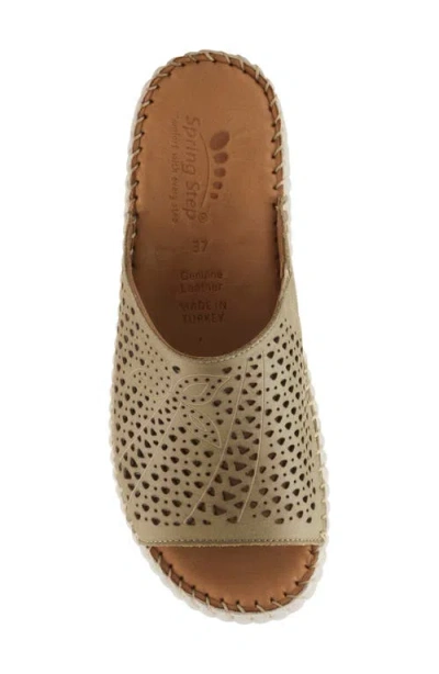 Spring Step Rhydian Wedge Sandal In Green