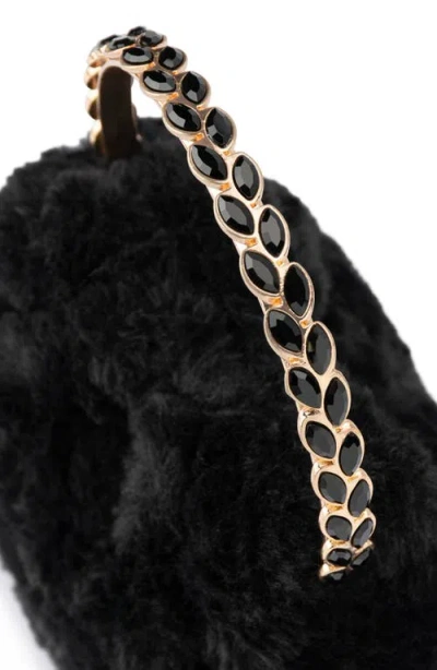 Olga Berg Phillipa Faux Fur Top Handle Bag In Black