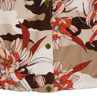 Moncler Floral-print Cropped Shirt In Brown