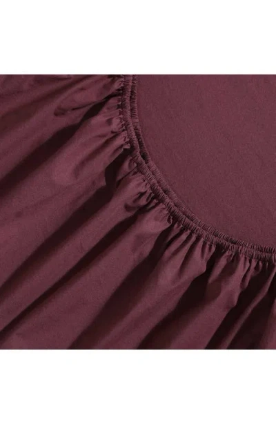 Calvin Klein Garment Washed Cotton Percale 200 Thread Coutn Sheet Set In Red