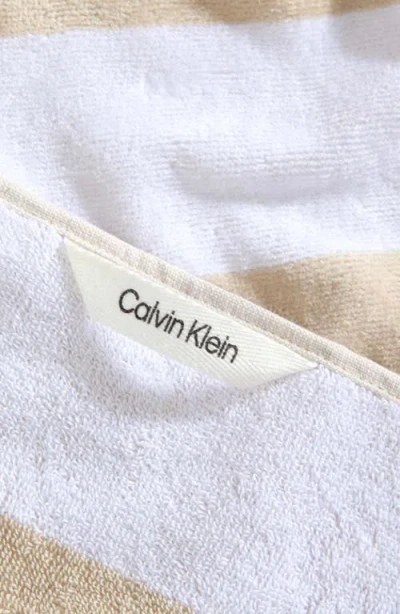 Calvin Klein Logo Stripe 2-piece Beach Towel Set In Brown