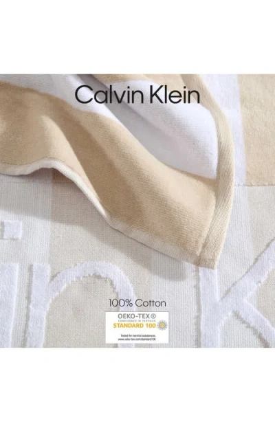 Calvin Klein Logo Stripe 2-piece Beach Towel Set In Brown