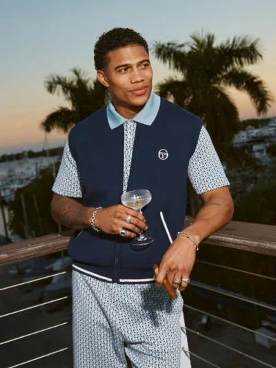 Sergio Tacchini Enzo Knit Vest In Blue