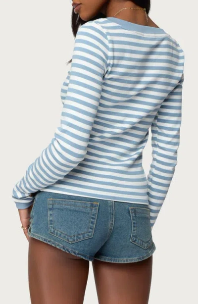 Edikted Kimi Stripe Long Sleeve Top In Multi