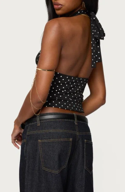 Edikted Blaire Polka Dot Halter Top In Multi
