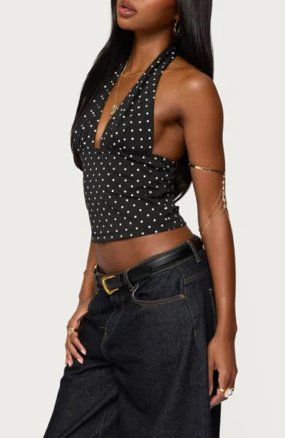 Edikted Blaire Polka Dot Halter Top In Multi