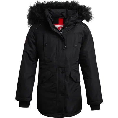 Canada Weather Gear Girls' Winter Faux Fur Lining Ski Jacket In Black
