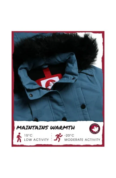 Canada Weather Gear Girls' Winter Faux Fur Lining Ski Jacket In Blue