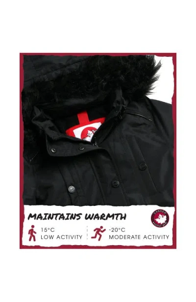 Canada Weather Gear Girls' Winter Faux Fur Lining Ski Jacket In Black