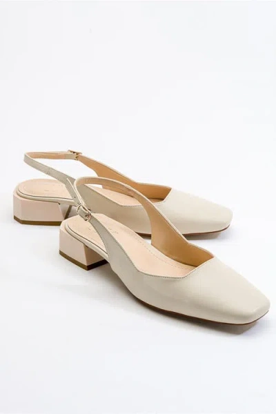 Prologue Shoes State Round Toe Slingback Pump In Neutral