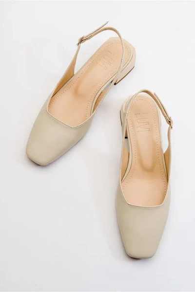 Prologue Shoes State Round Toe Slingback Pump In Neutral