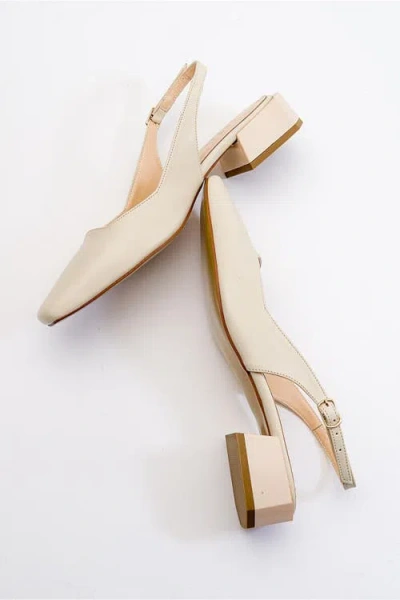 Prologue Shoes State Round Toe Slingback Pump In Neutral