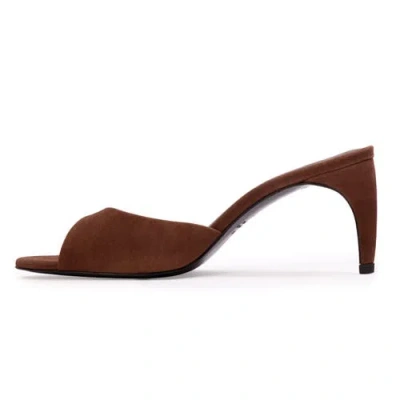 Black Suede Studio Jazz 70 Suede Mule In Brown
