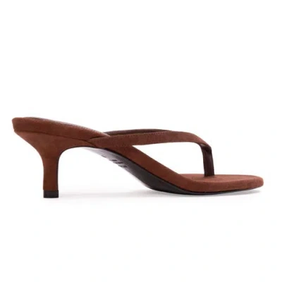 Black Suede Studio Tash 50 Suede Mule In Brown