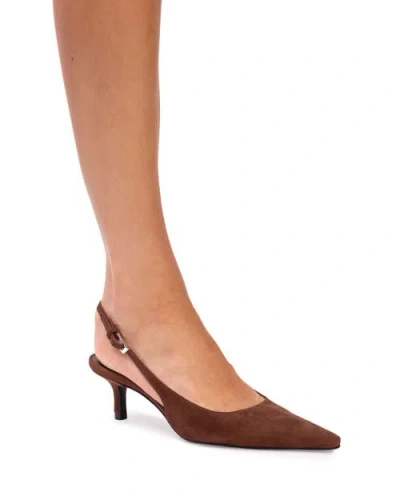 Black Suede Studio Lainey 50 Suede Pump In Brown