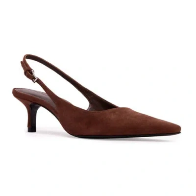 Black Suede Studio Lainey 50 Suede Pump In Brown