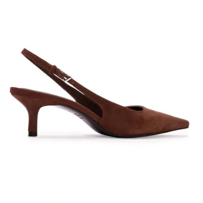 Black Suede Studio Lainey 50 Suede Pump In Brown