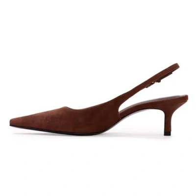 Black Suede Studio Lainey 50 Suede Pump In Brown