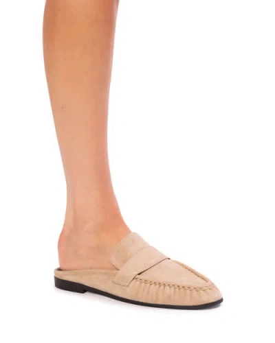 Black Suede Studio Gabby Mule Loafer In Brown