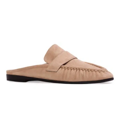 Black Suede Studio Gabby Mule Loafer In Brown