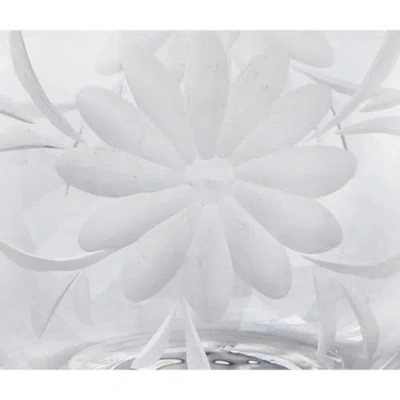 Tag Fleur Etched Glass Tumbler Clear Drinkware For Summer In Transparent