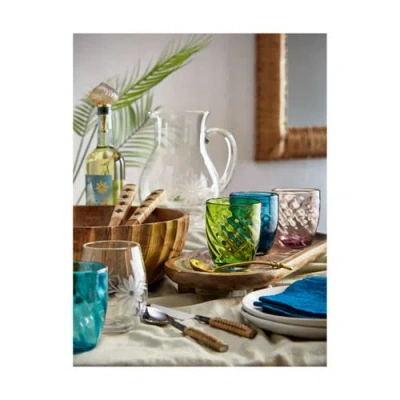 Tag Fleur Etched Glass Tumbler Clear Drinkware For Summer In Transparent