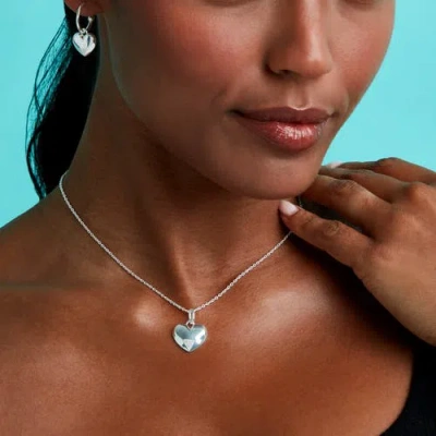 Toolally Art Deco Hearts Hoop Earrings In Metallic