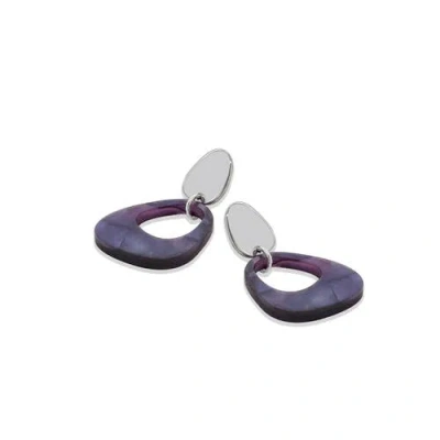 Toolally Pebble Drop Earrings In Purple
