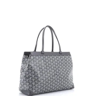 Pre-owned Goyard  Goyard Bellechasse Bag Coated Canvas Pm In Gray
