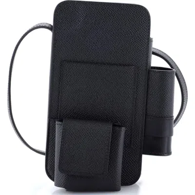 Pre-owned Hermes  Hermes Hermesway Phone Case Crossbody Bag Epsom In Black