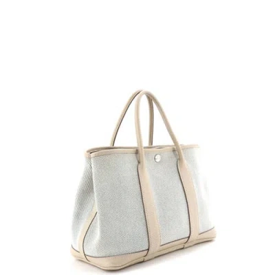 Pre-owned Hermes  Hermes Garden Party Tote Toile And Leather 30 In Brown