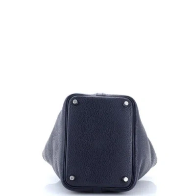 Pre-owned Hermes  Hermes Eclat Picotin Lock Bag Clemence With Swift Pm In Blue