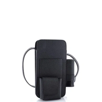 Pre-owned Hermes  Hermes Hermesway Phone Case Crossbody Bag Epsom In Black