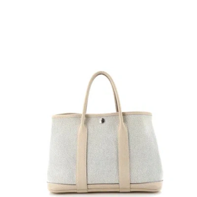 Pre-owned Hermes  Hermes Garden Party Tote Toile And Leather 30 In Brown
