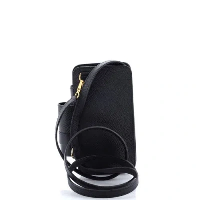 Pre-owned Hermes  Hermes Hermesway Phone Case Crossbody Bag Epsom In Black
