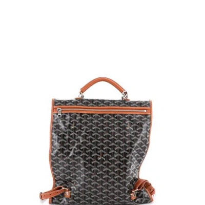 Pre-owned Goyard  Goyard Saint Leger Briefcase Backpack Coated Canvas In Brown
