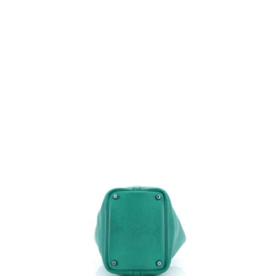 Pre-owned Hermes  Hermes Picotin Lock Bag Clemence Pm In Green