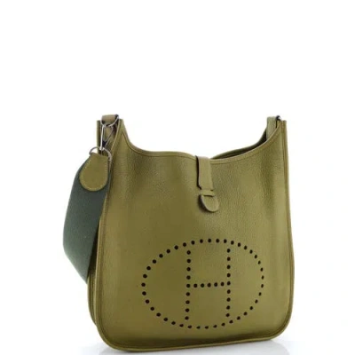 Pre-owned Hermes  Hermes Evelyne Bag Gen Ii Clemence Gm In Green