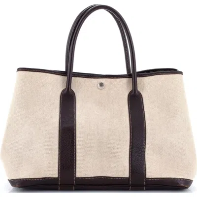 Pre-owned Hermes  Hermes Garden Party Tote Toile And Leather 36 In Multi
