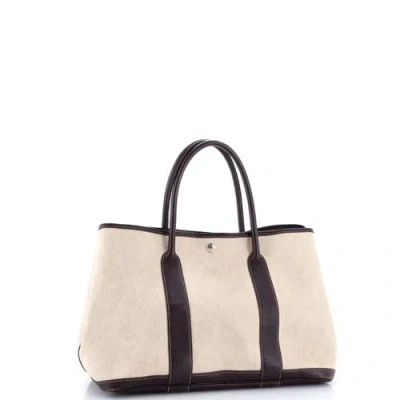 Pre-owned Hermes  Hermes Garden Party Tote Toile And Leather 36 In Multi