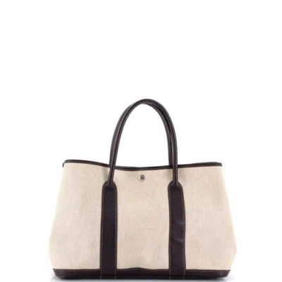 Pre-owned Hermes  Hermes Garden Party Tote Toile And Leather 36 In Multi