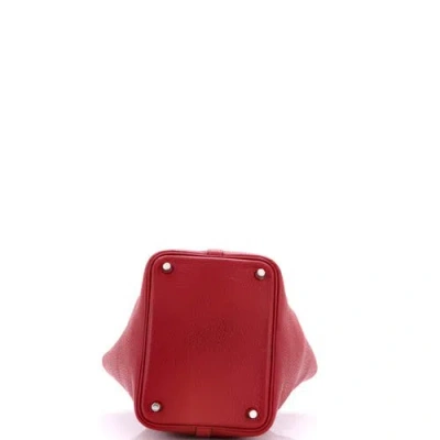 Pre-owned Hermes  Hermes Picotin Lock Bag Clemence Pm In Red