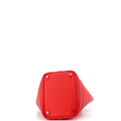 Pre-owned Hermes  Hermes Picotin Lock Bag Clemence Pm In Red