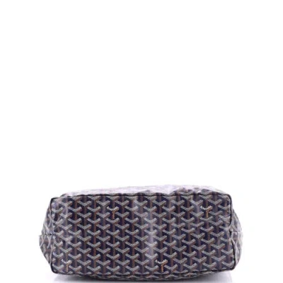 Pre-owned Goyard  Goyard Saint Louis Tote Coated Canvas Pm In Blue