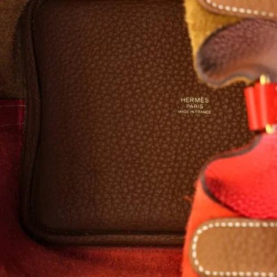 Pre-owned Hermes  Hermes Picotin Lock Bag Bicolor Clemence Pm In Brown