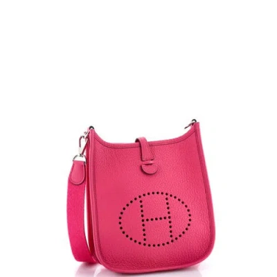 Pre-owned Hermes  Hermes Evelyne Bag Gen Iii Clemence Tpm In White