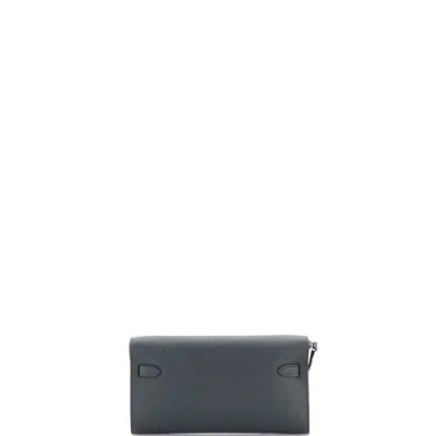 Pre-owned Hermes  Hermes Kelly To Go Wallet Epsom In Black