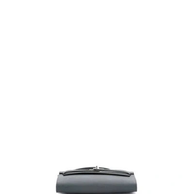 Pre-owned Hermes  Hermes Kelly To Go Wallet Epsom In Black